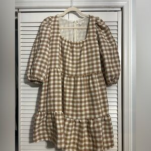 By the river Tiered Gingham dress